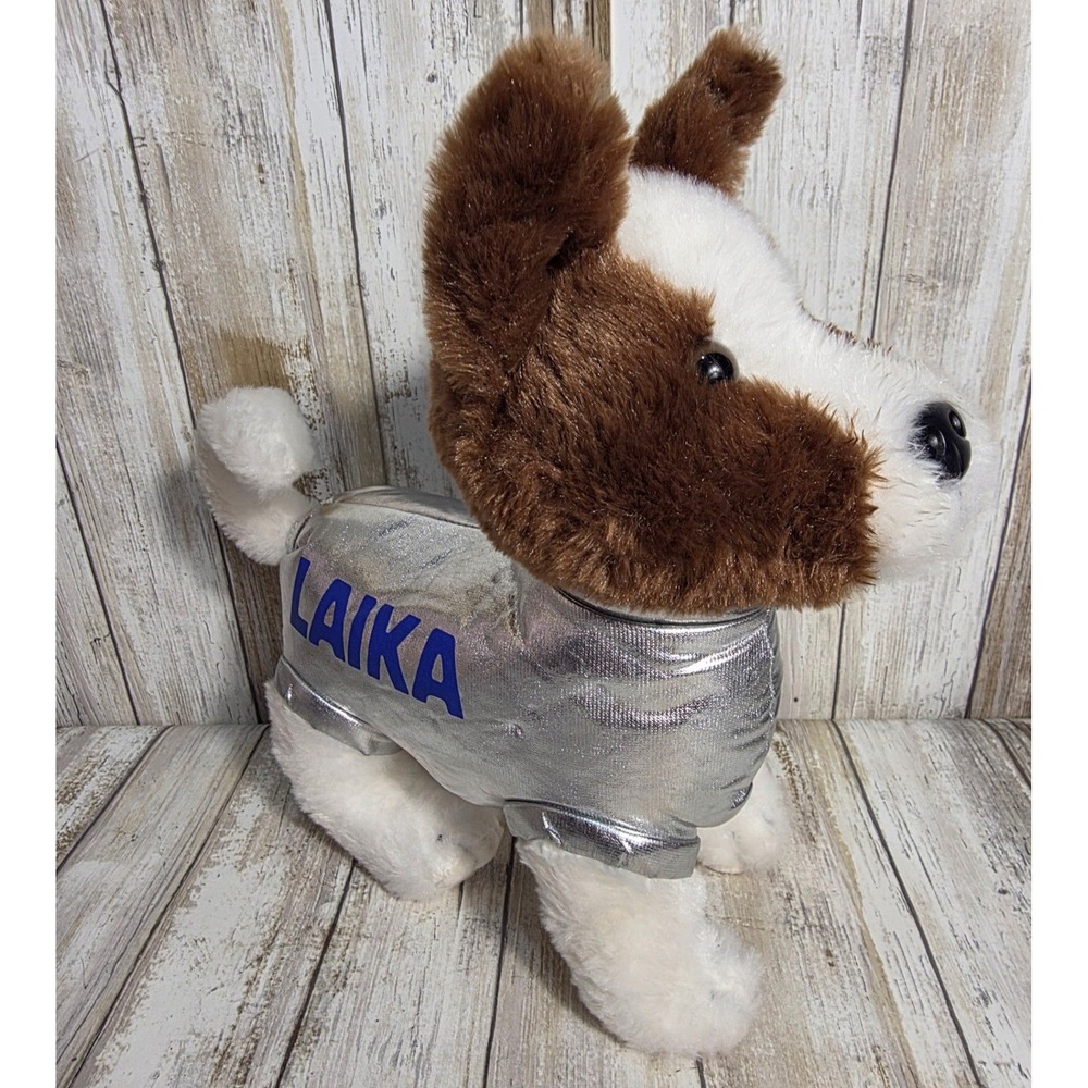 The Petting Zoo Laika Space Dog Plush Stuffed Animal Silver Suit Brown White - Picture 9 of 9